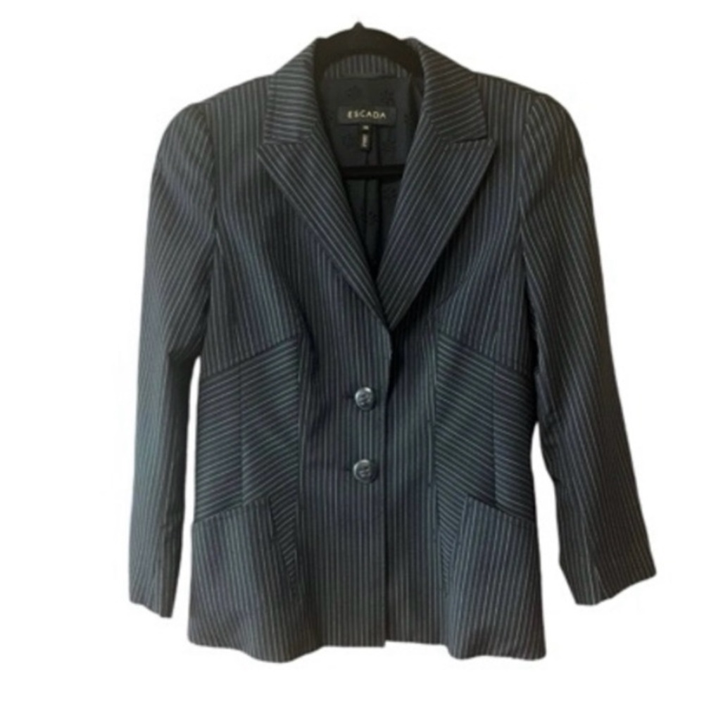 Escada Wool Silk‎ Blend Striped Blazer